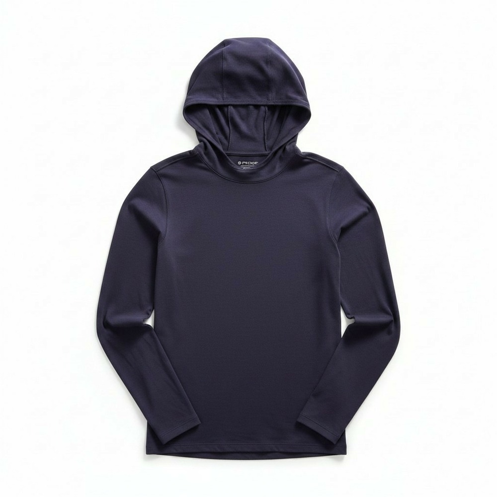 Proof 72-Hour Merino Lightweight Wool Blend Travel Charcoal Gray Hoodie, Size S
